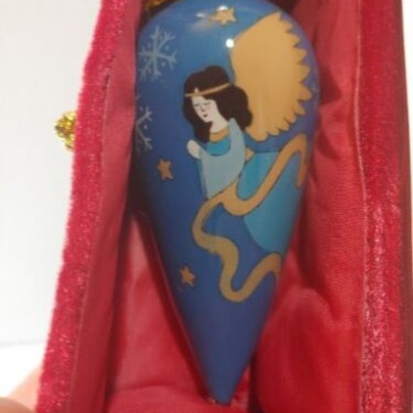 L' Bien St. Nicholas Square Teardrop Ornament Hand Painted & Blown Christmas - Picture 2 of 7